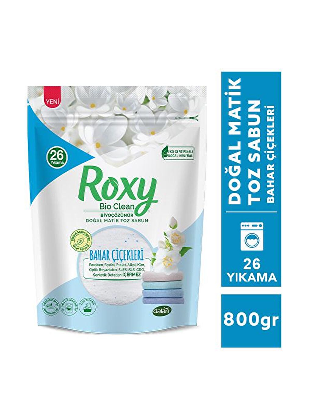 Dalan Renksiz Roxy Bio Clean Matik Toz Sabun Bahar Çiçekleri 800 gr