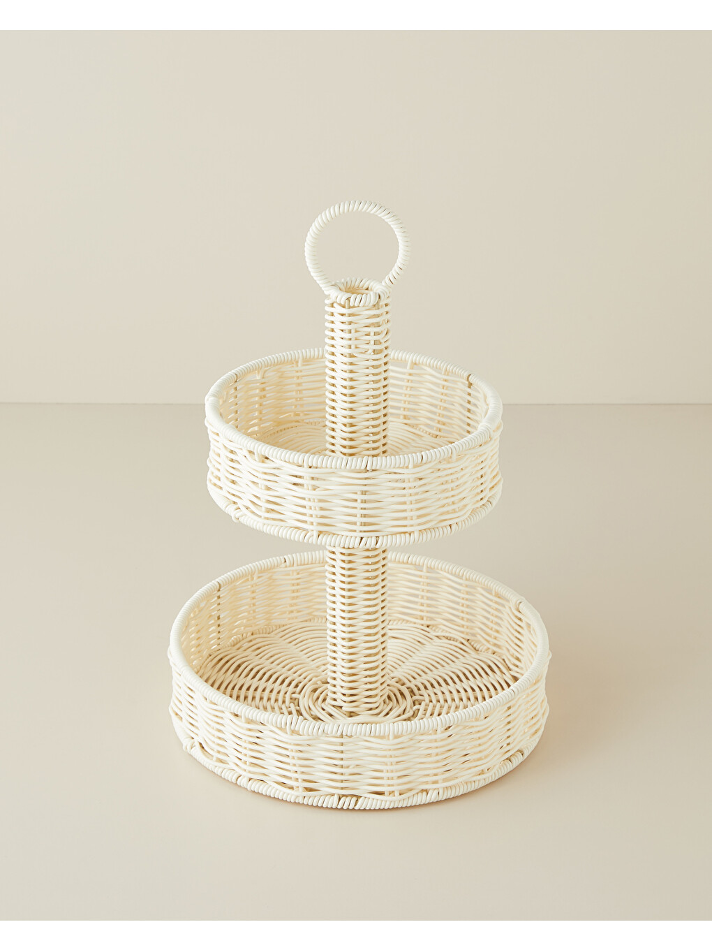 Ekru Coastlinear Plastik Katlı Servis 20+27 Cm Krem-1