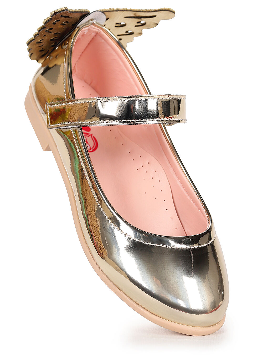 Sarı Friga Ayna Kelebek Cırtlı Kız Çocuk Babet Ayakkabı