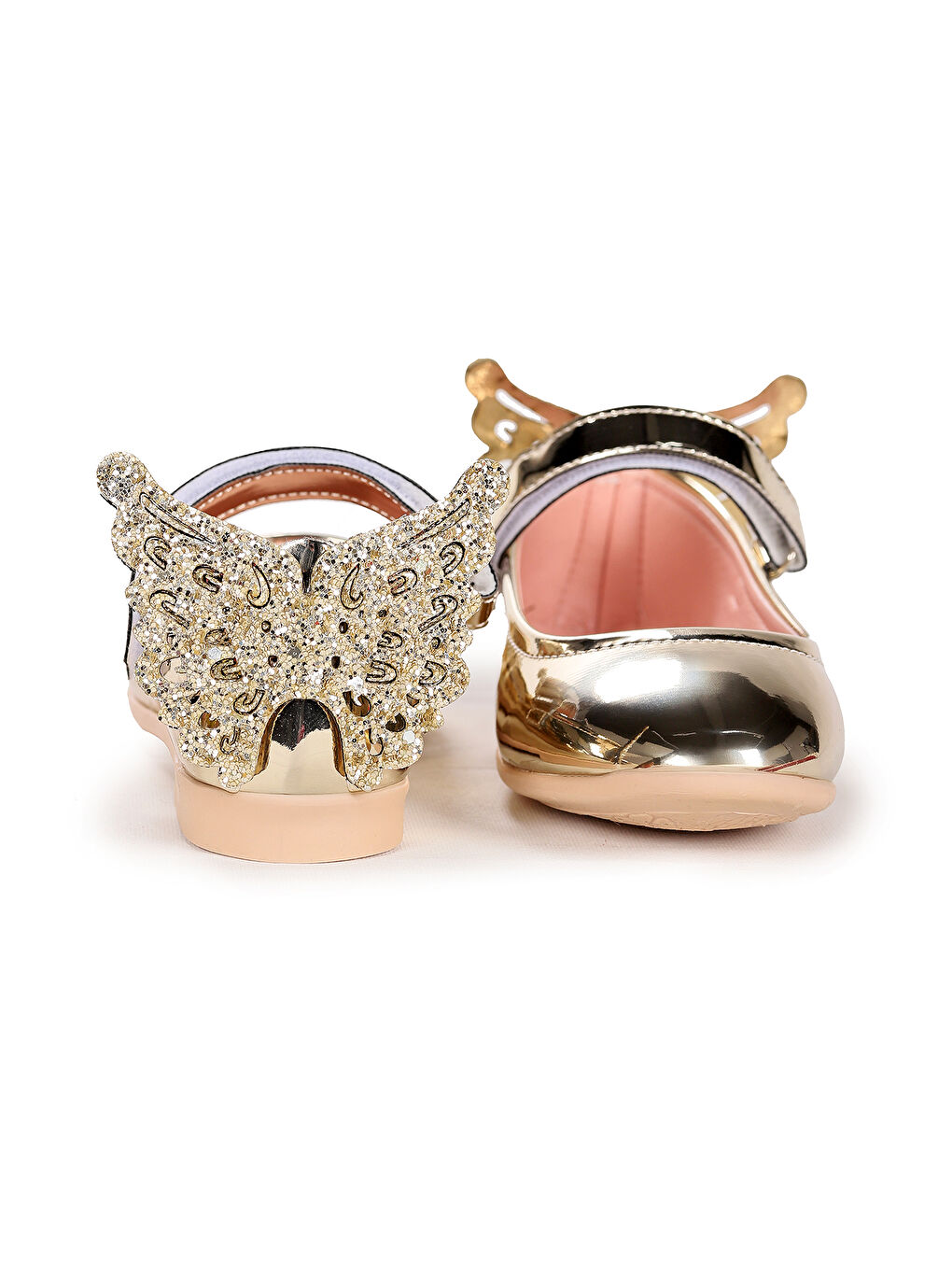 Sarı Friga Ayna Kelebek Cırtlı Kız Çocuk Babet Ayakkabı-3