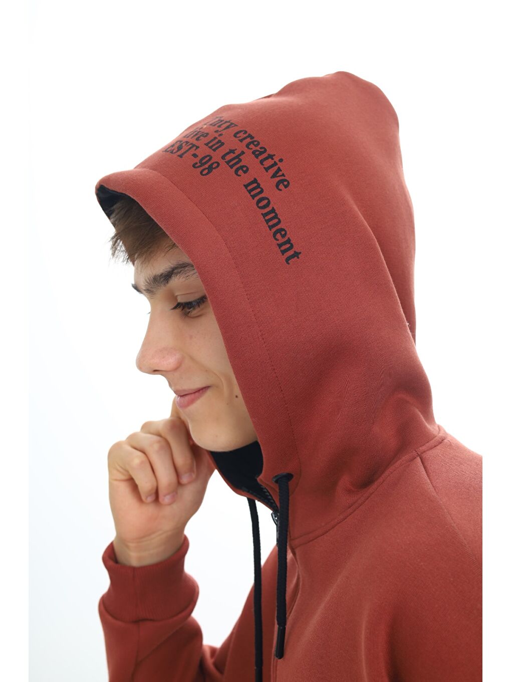 Kahverengi Erkek Çocuk Kapüşonlu Eşofman Takım-5