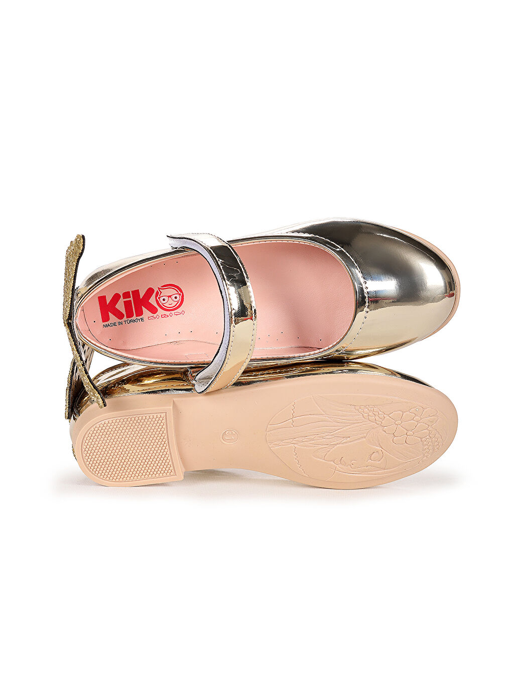 Sarı Friga Ayna Kelebek Cırtlı Kız Çocuk Babet Ayakkabı-4