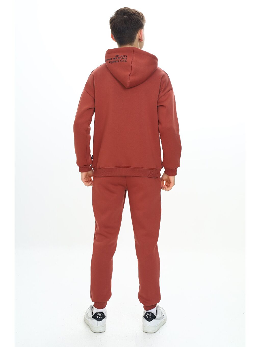 Kahverengi Erkek Çocuk Kapüşonlu Eşofman Takım-7