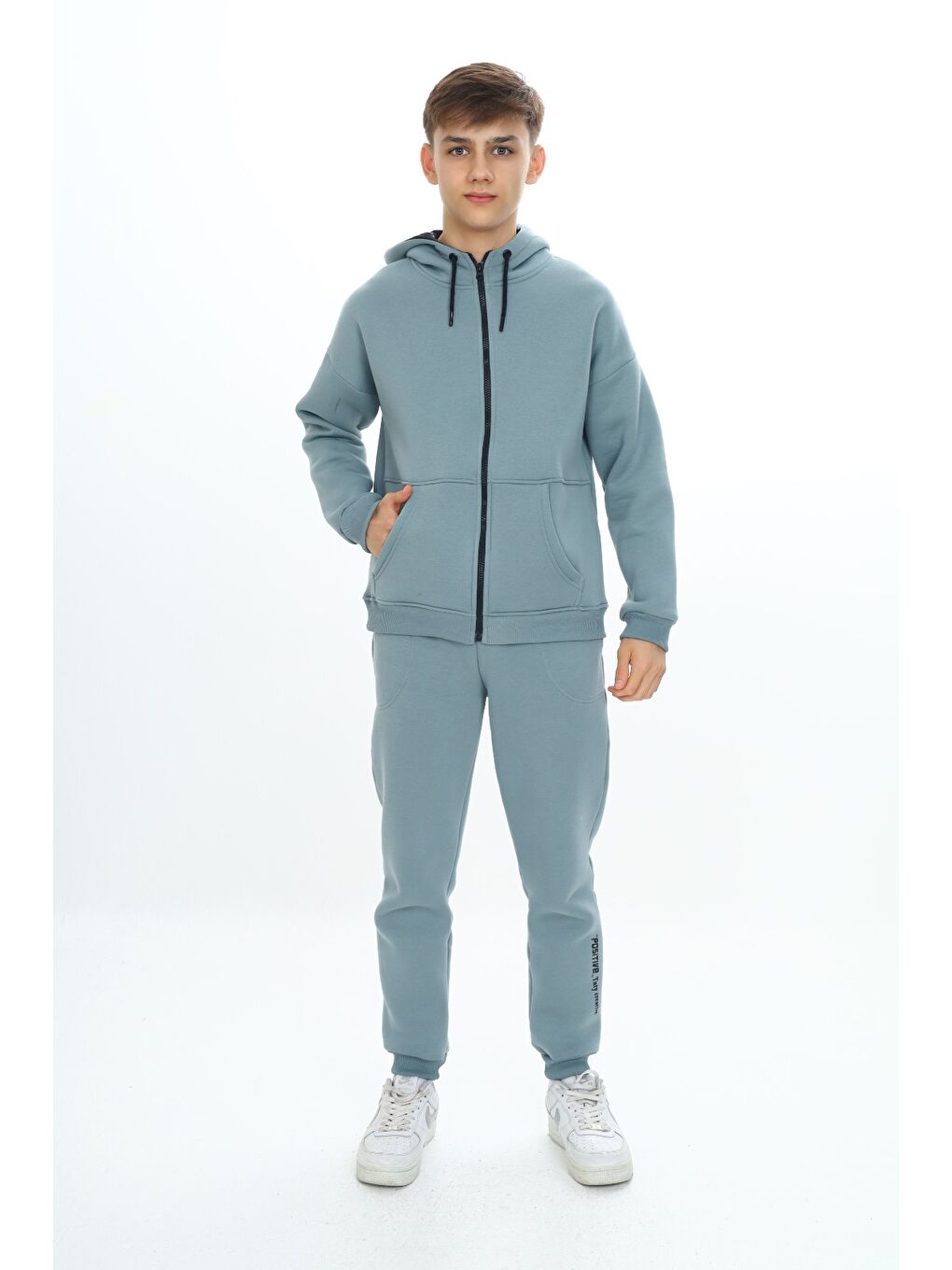 Lila Erkek Çocuk Kapüşonlu Eşofman Takım