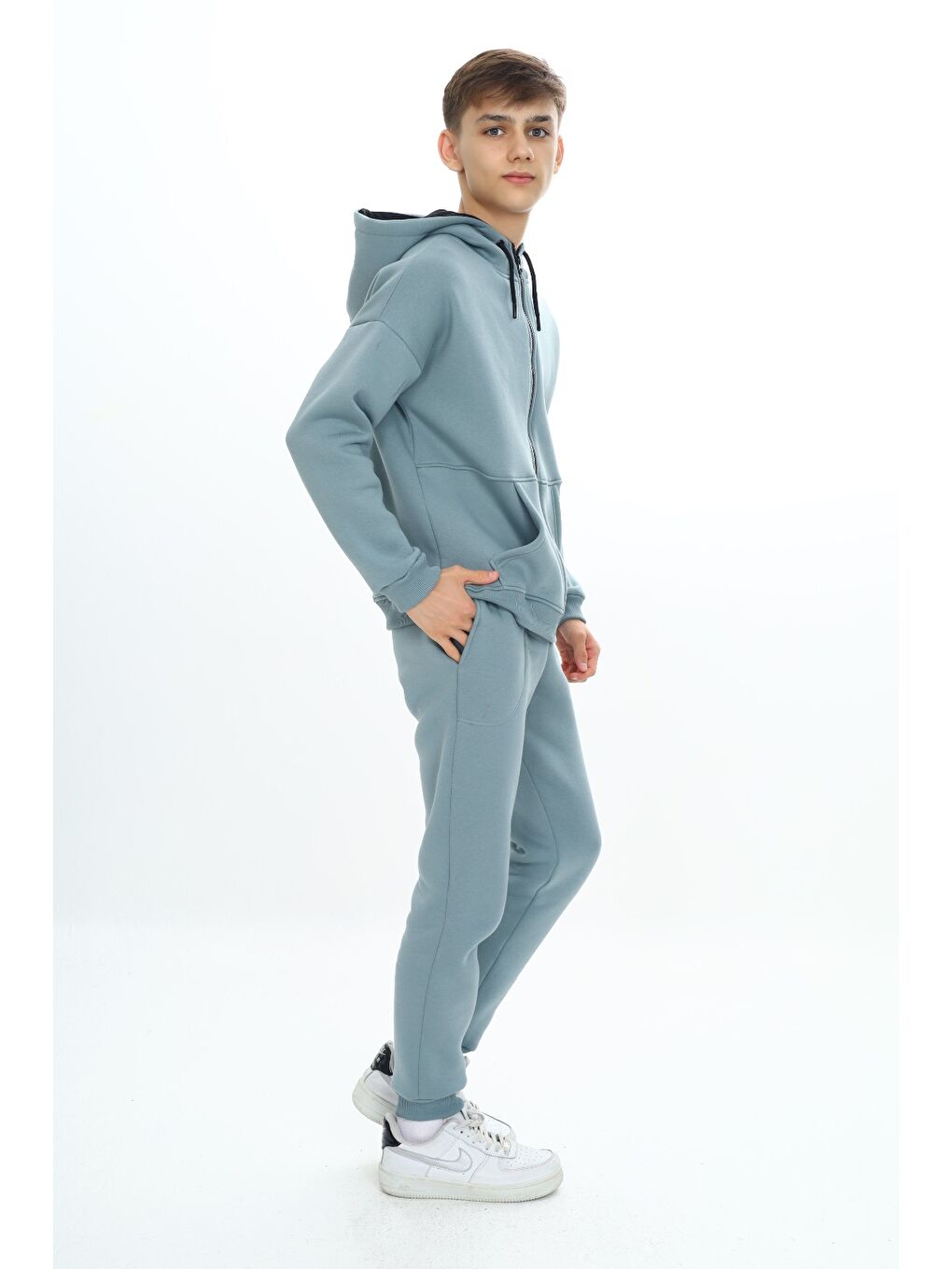 Lila Erkek Çocuk Kapüşonlu Eşofman Takım-4