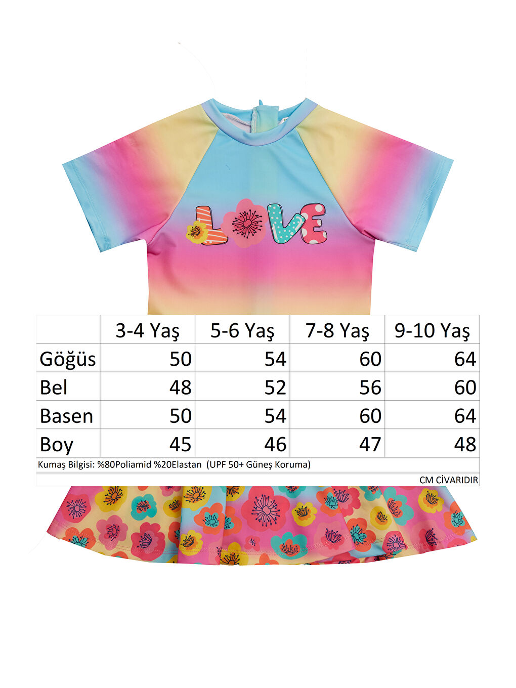 UV Korumalı Kısa Kollu Şortlu Elbise Mayo Kız Çocuk Yüzücü Mayo 5226 Pembe-3