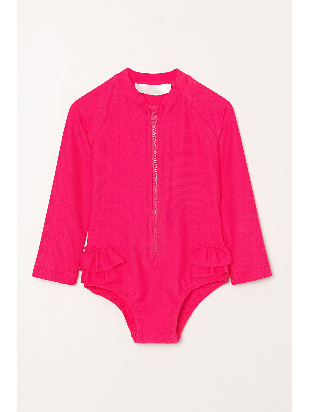 UV Korumalı Uzun KolluTulum Kız Bebek Yüzücü Mayo 5110 Fuşya