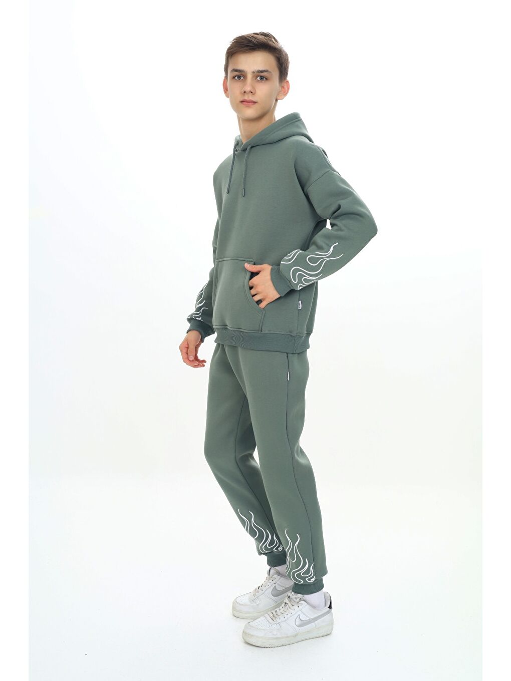 Gri Erkek Çocuk Baskılı Eşofman Takım-1