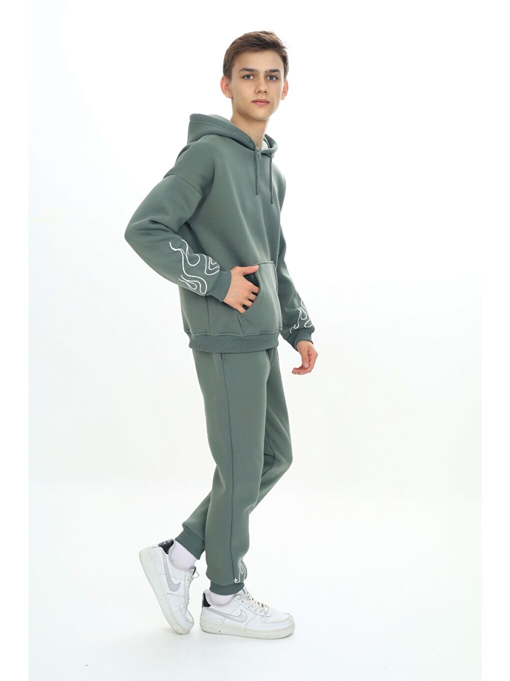 Gri Erkek Çocuk Baskılı Eşofman Takım-3