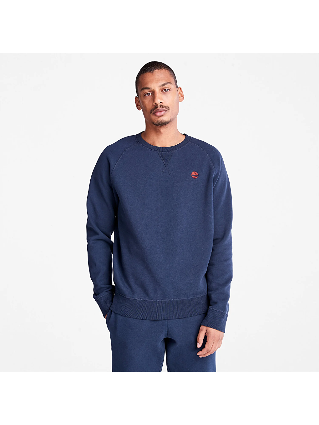 Timberland Lacivert Brushed Back Erkek Lacivert Yuvarlak Yaka Sweatshirt