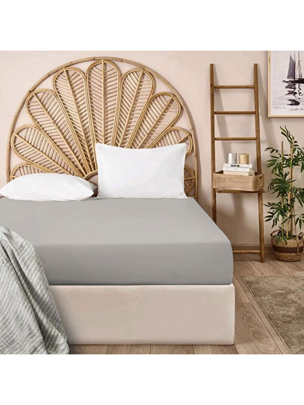 Soft Penye Çift Kişilik Lastikli Çarşaf - Gri - 160x200 cm