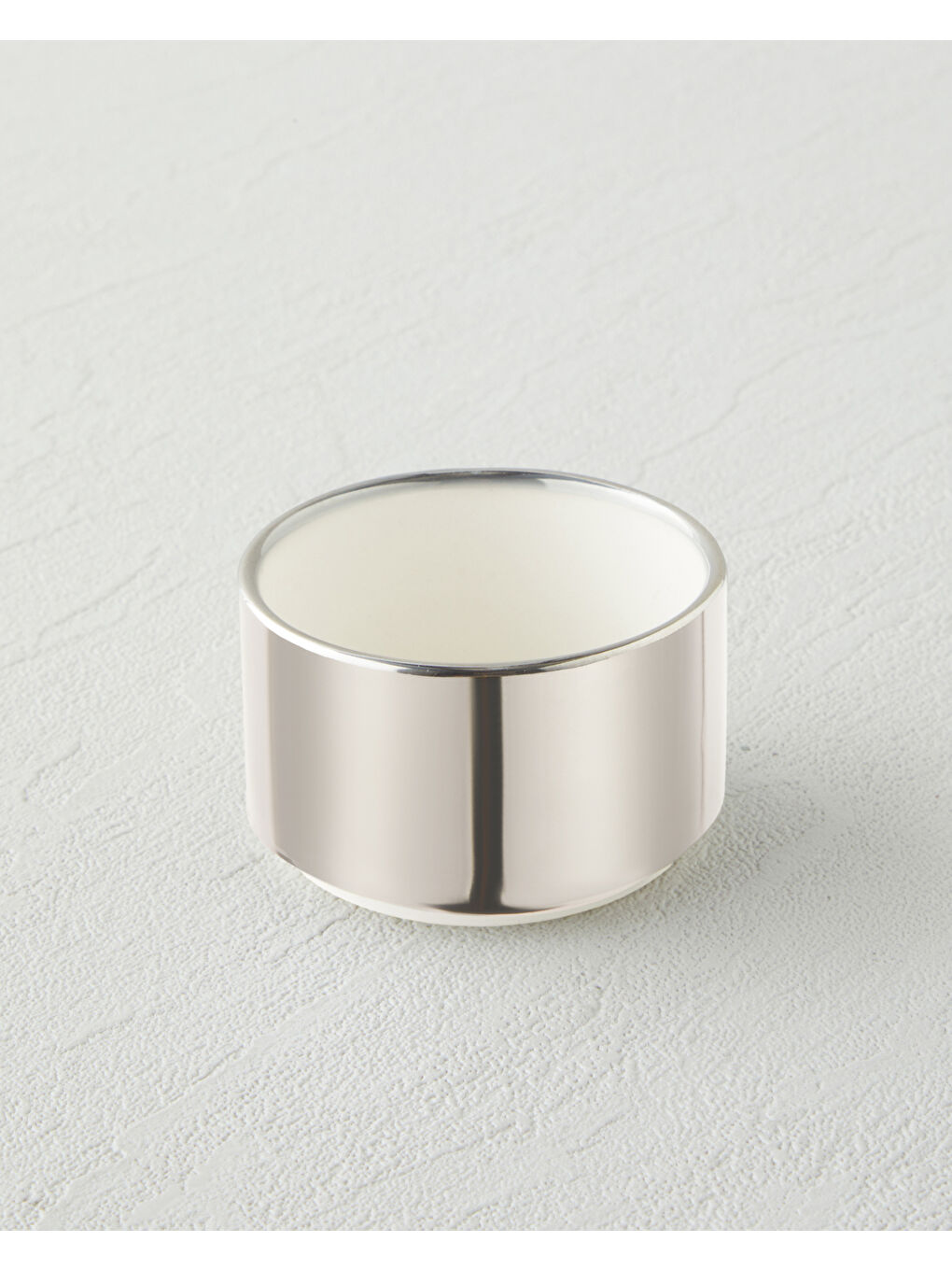 Harmony Silver Stoneware Tek Kişilik Kahve Sunum Seti 100 ml Beyaz-Silver-6