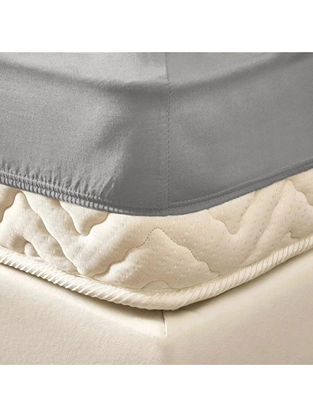 Soft Penye Çift Kişilik Lastikli Çarşaf - Gri - 160x200 cm-3