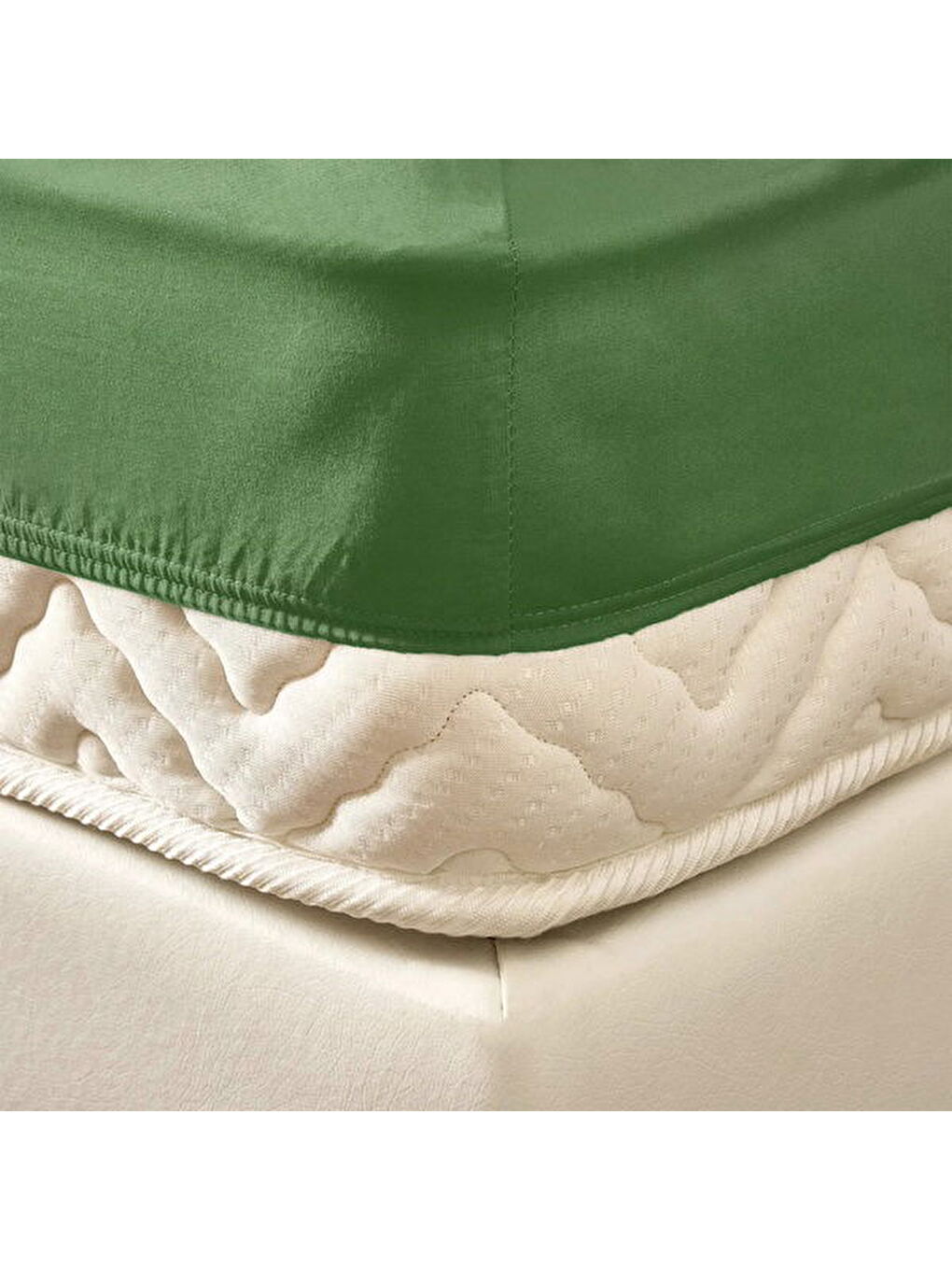 Soft Penye Çift Kişilik Lastikli Çarşaf - Yeşil - 160x200 cm-3