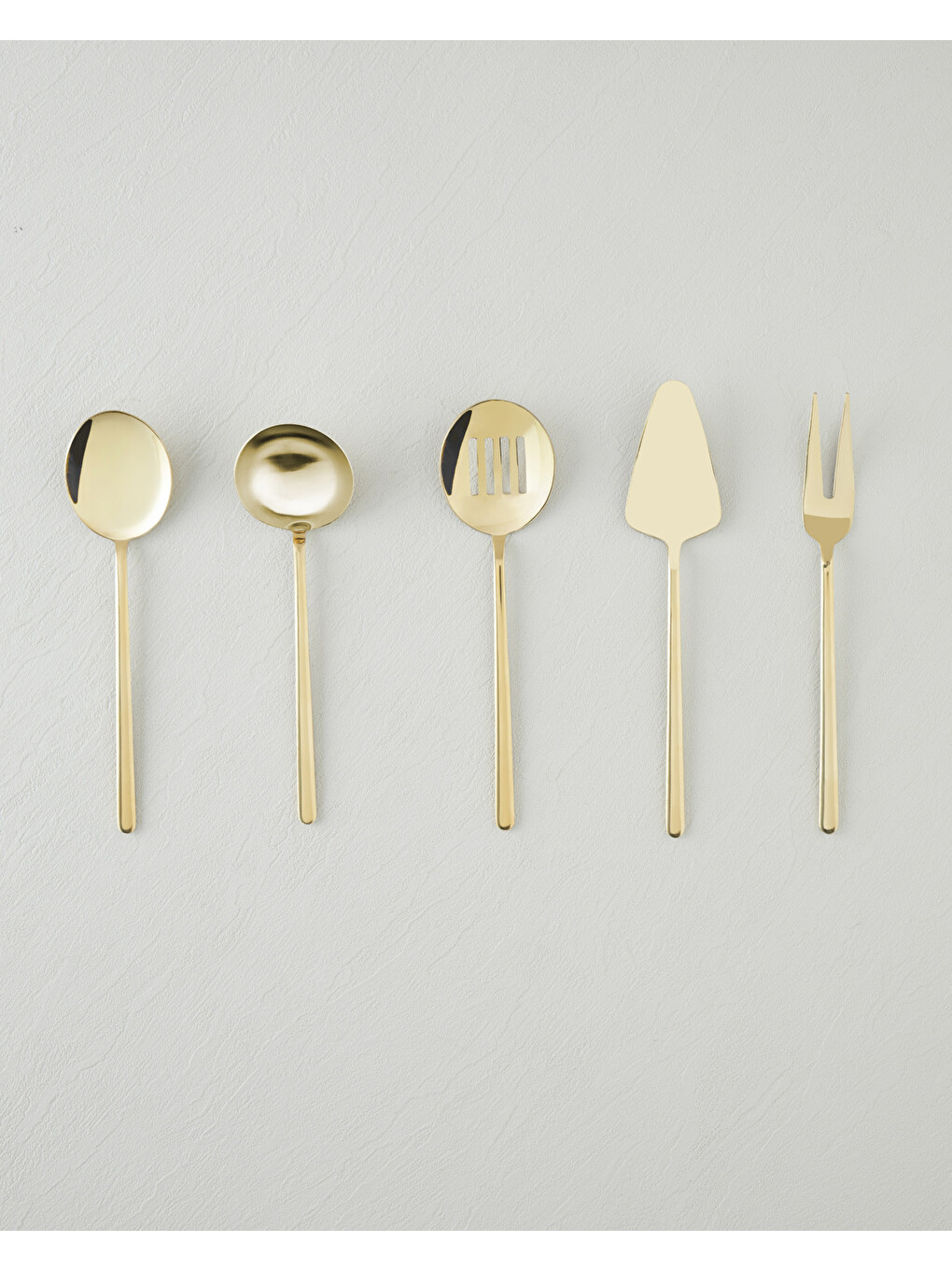 Sarı Aurelia Paslanmaz Çelik 5'li Servis Seti 20,5x22,8x21,8x23,5x22 Cm Gold