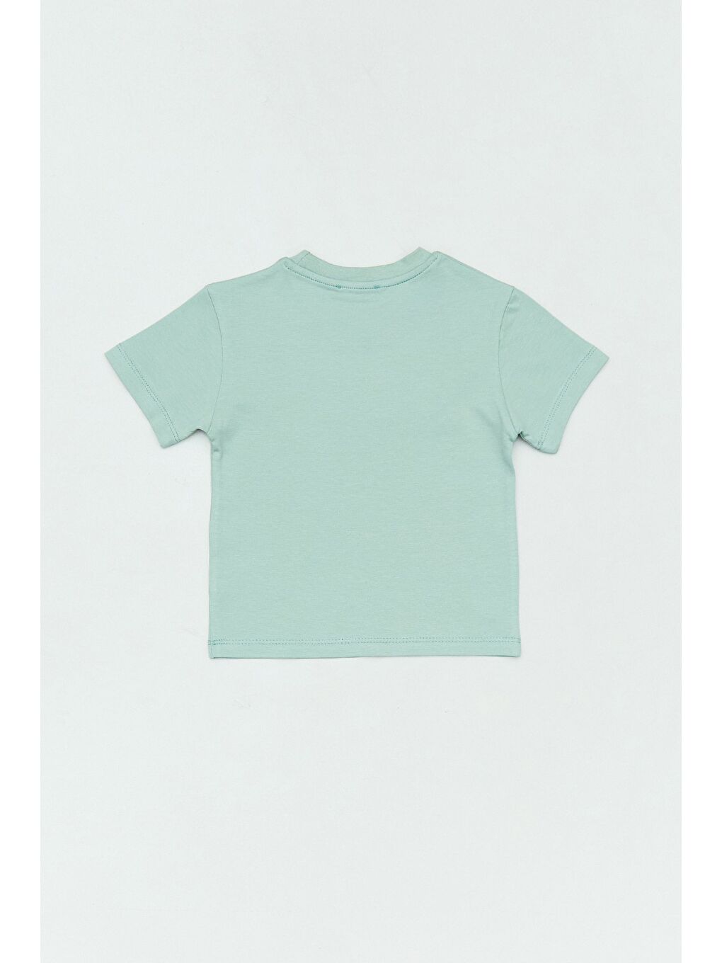 Turkuaz Fun Nakışlı Bisiklet Yaka Erkek Çocuk Tişört-1