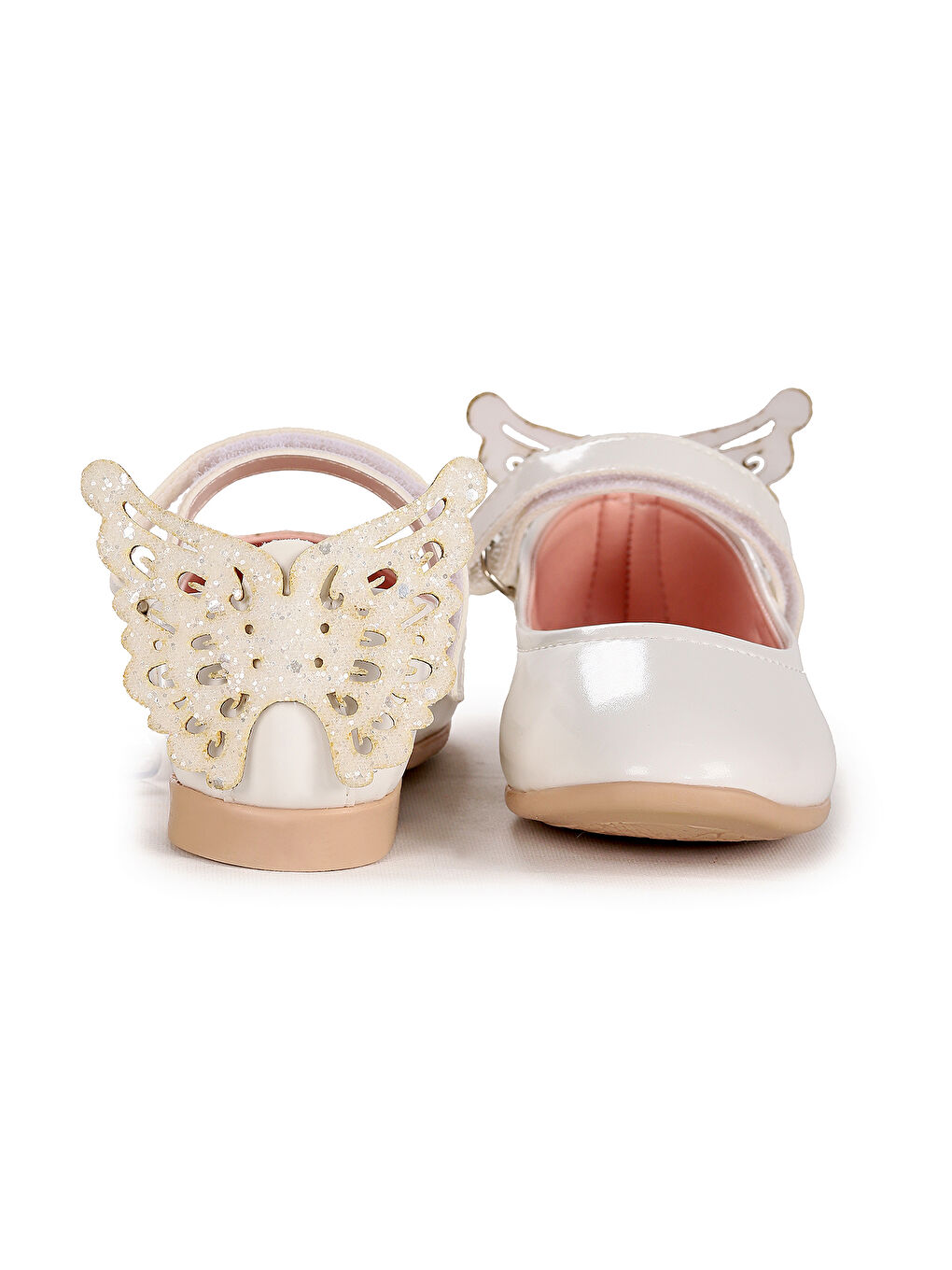 Beyaz Friga Ayna Kelebek Cırtlı Kız Çocuk Babet Ayakkabı-3