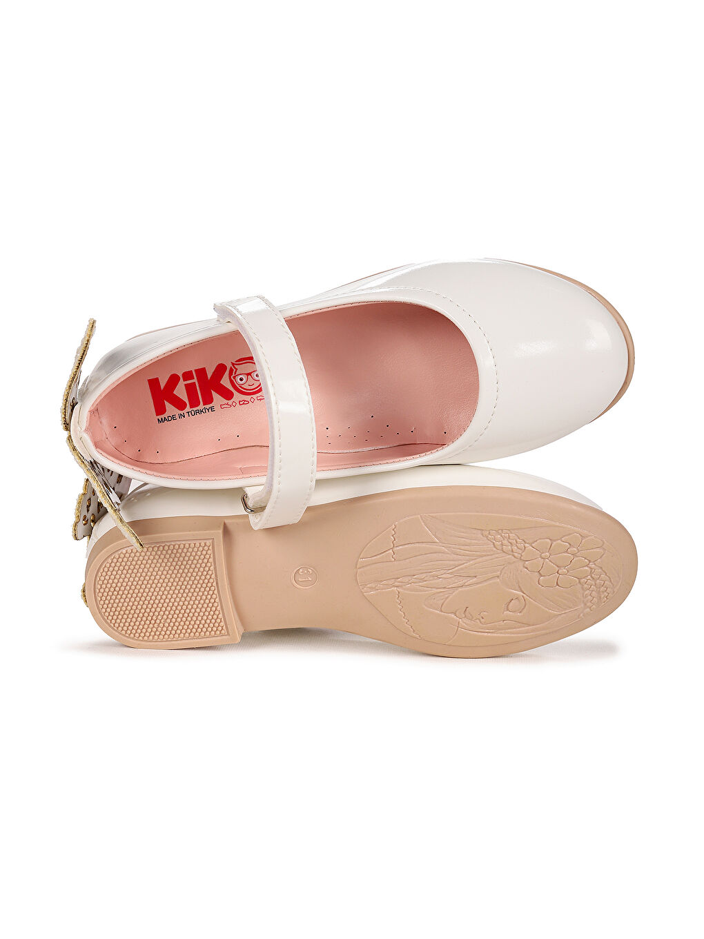 Beyaz Friga Ayna Kelebek Cırtlı Kız Çocuk Babet Ayakkabı-4