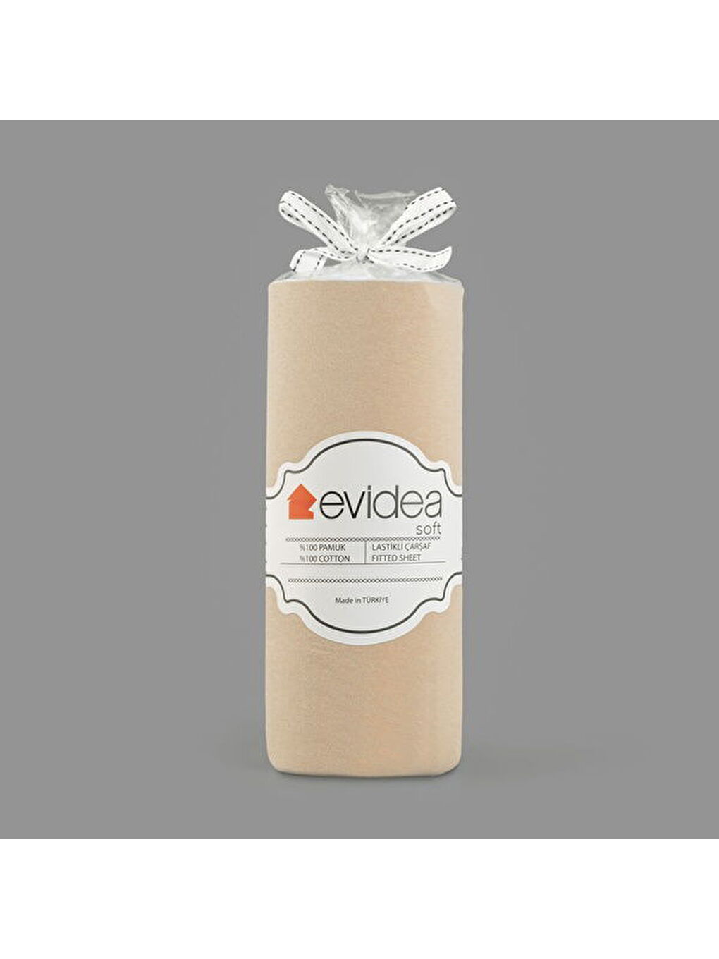 Soft Penye Çift Kişilik Lastikli Çarşaf - Bej - 160x200 cm-2