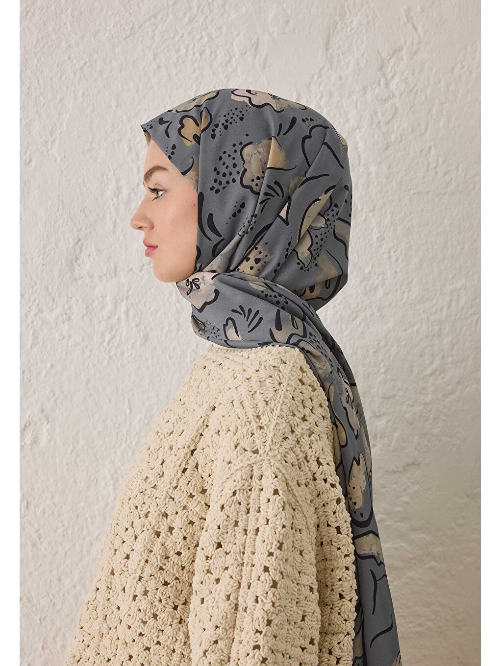 Arıa Desen Şal Mavi-3