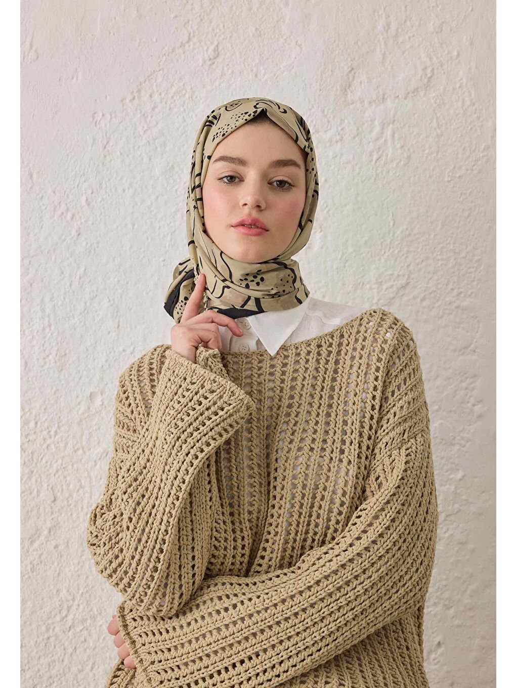 Arıa Desen Şal Çağla Yeşili-2