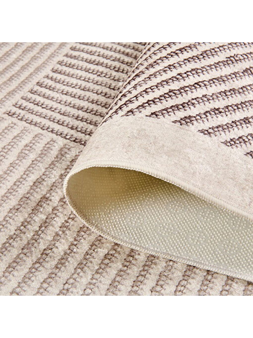 Ekru Soft Vex Yıkanabilir Halı - 120x180 cm-1