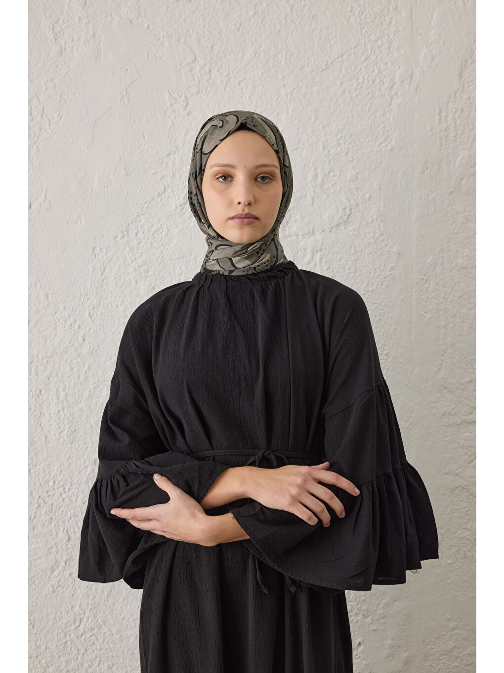 Kahverengi Arıa Desen Şal Koyu Vizon-1