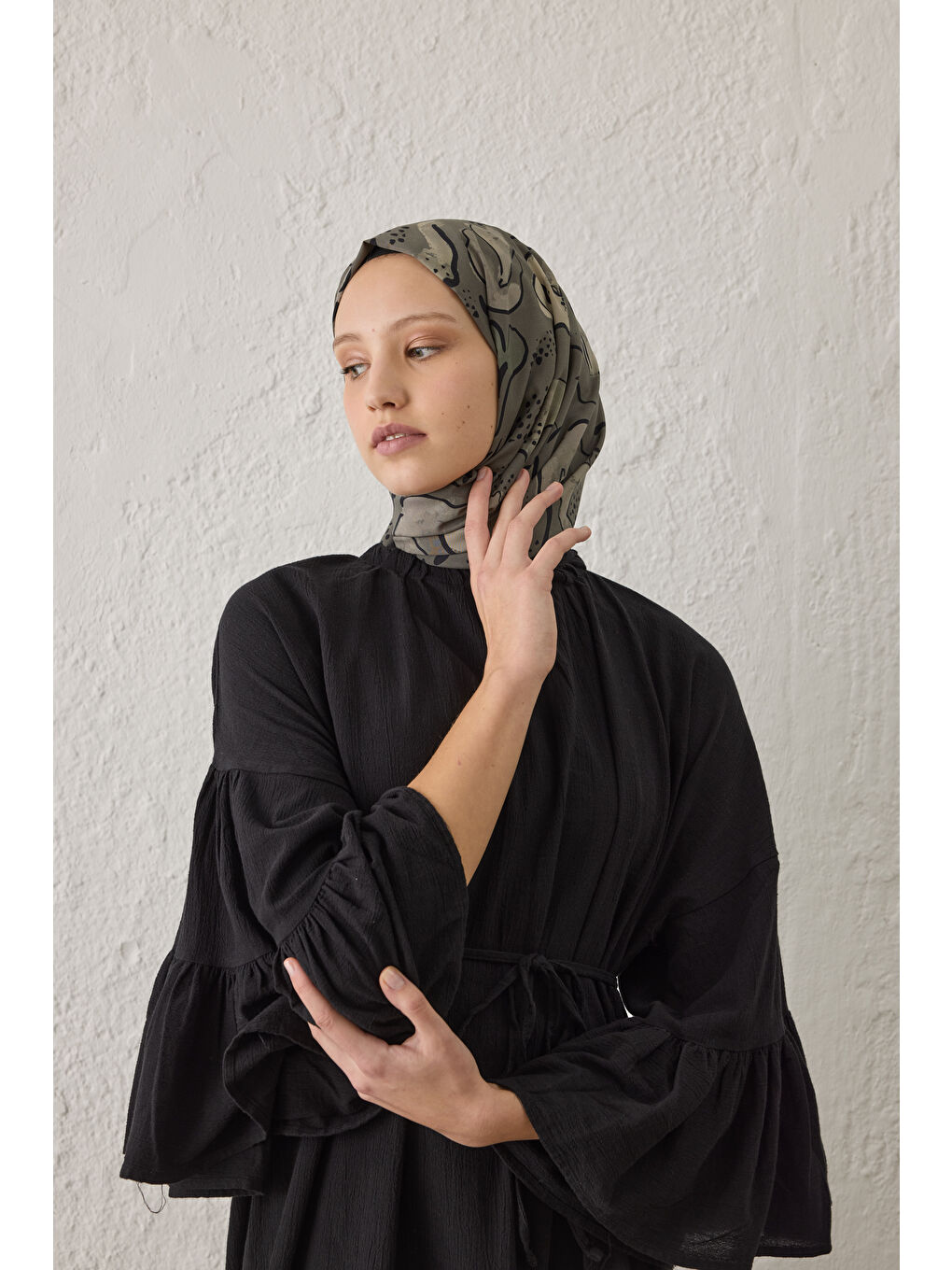 Kahverengi Arıa Desen Şal Koyu Vizon-2