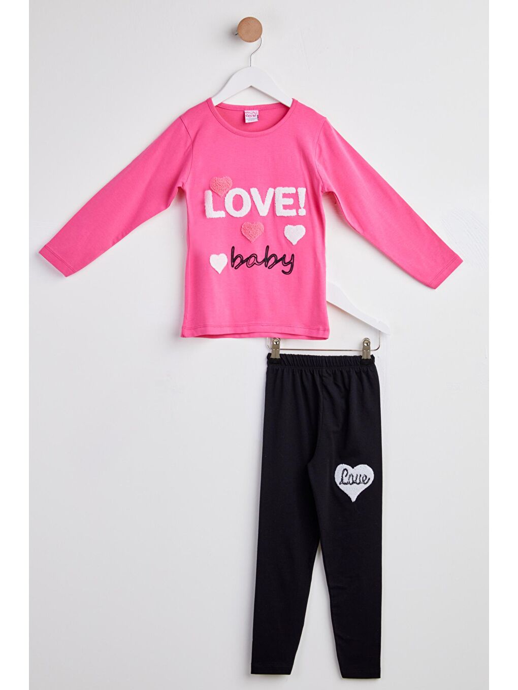 Kız Çocuk Fuşya Nakışlı Takımı - 24250