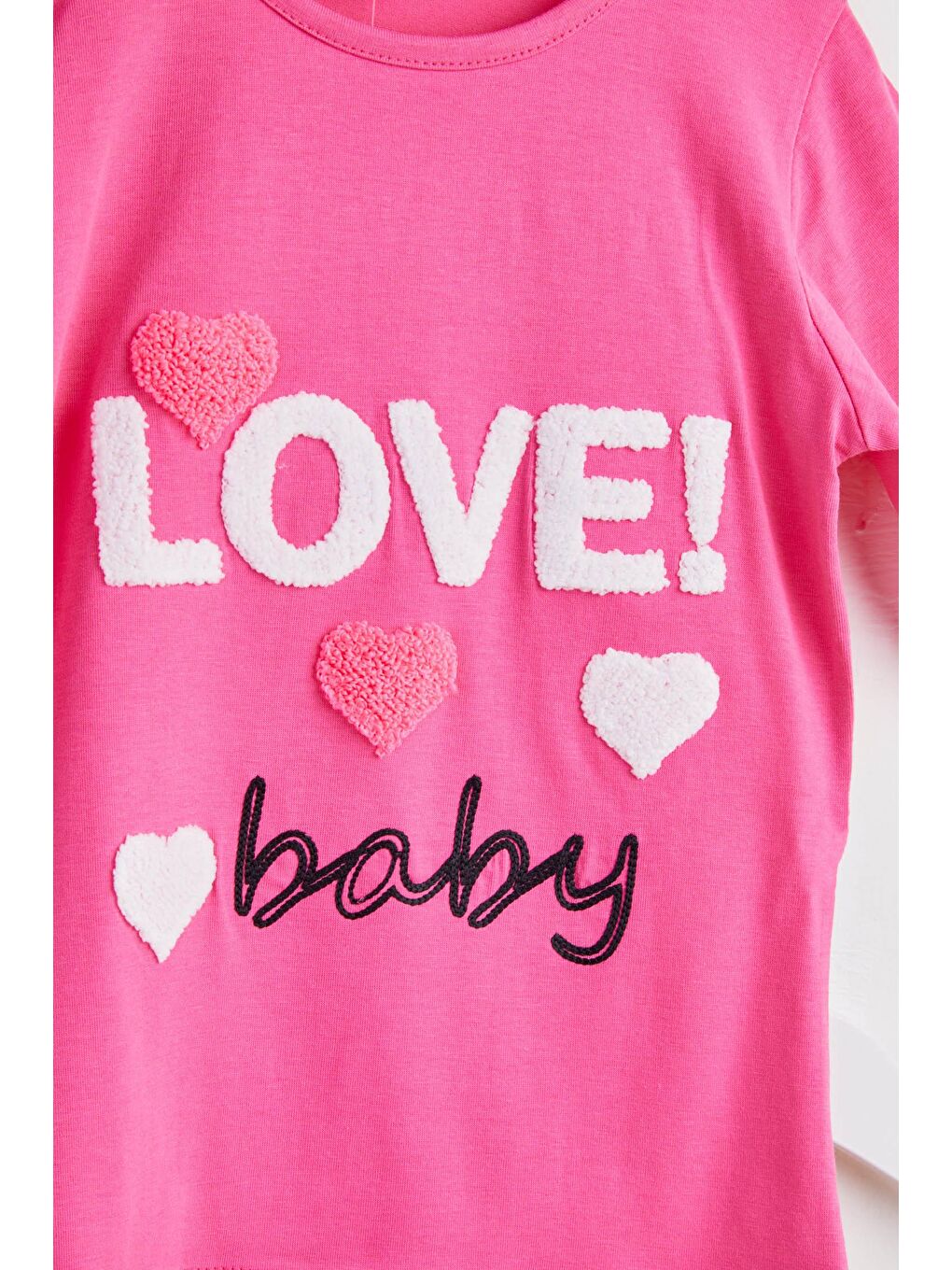 Kız Çocuk Fuşya Nakışlı Takımı - 24250-1