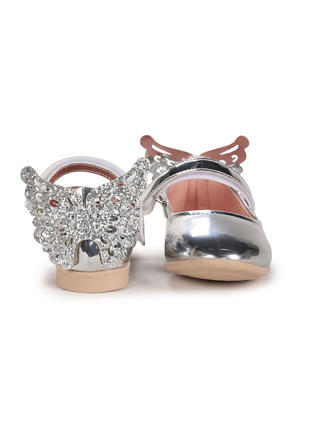 Gri Friga Ayna Kelebek Cırtlı Kız Çocuk Babet Ayakkabı-3