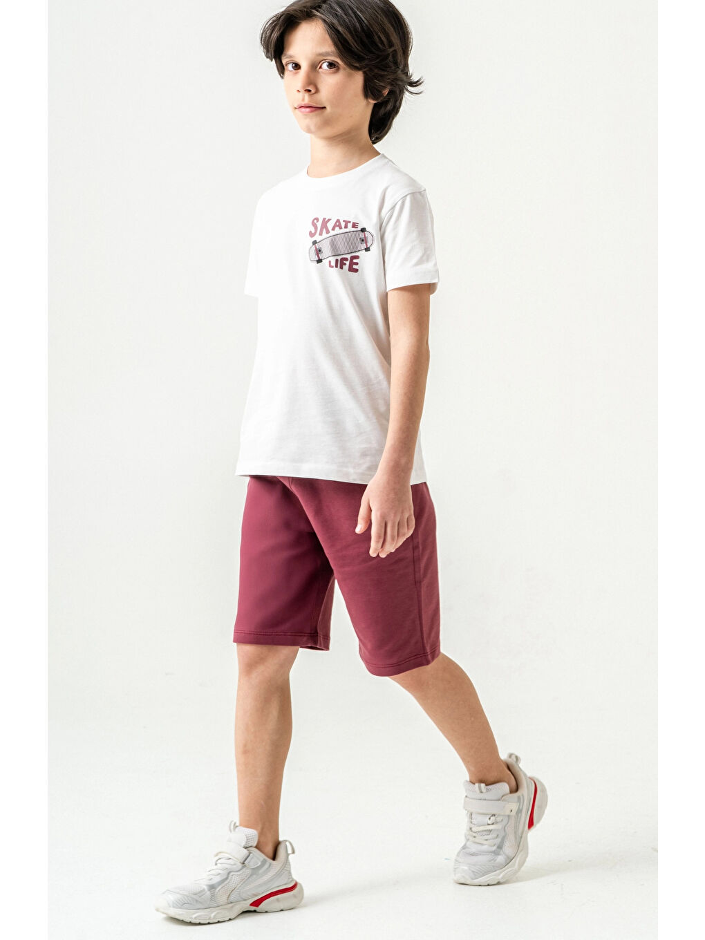 Ekru Skate Life Sırt Baskılı Erkek Çocuk Takım 50601