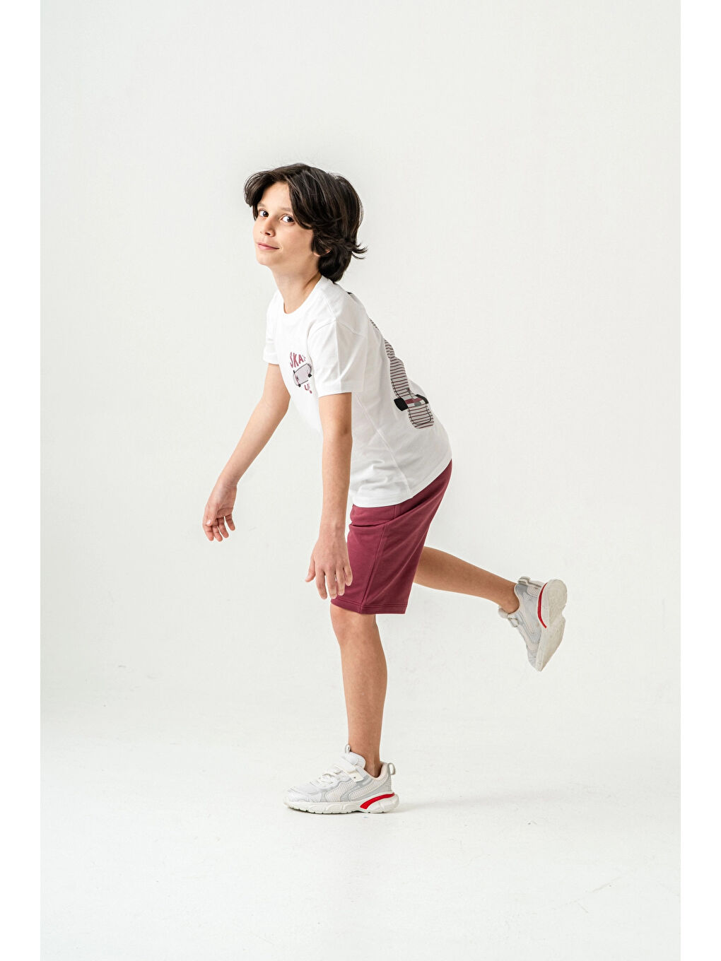 Ekru Skate Life Sırt Baskılı Erkek Çocuk Takım 50601-3