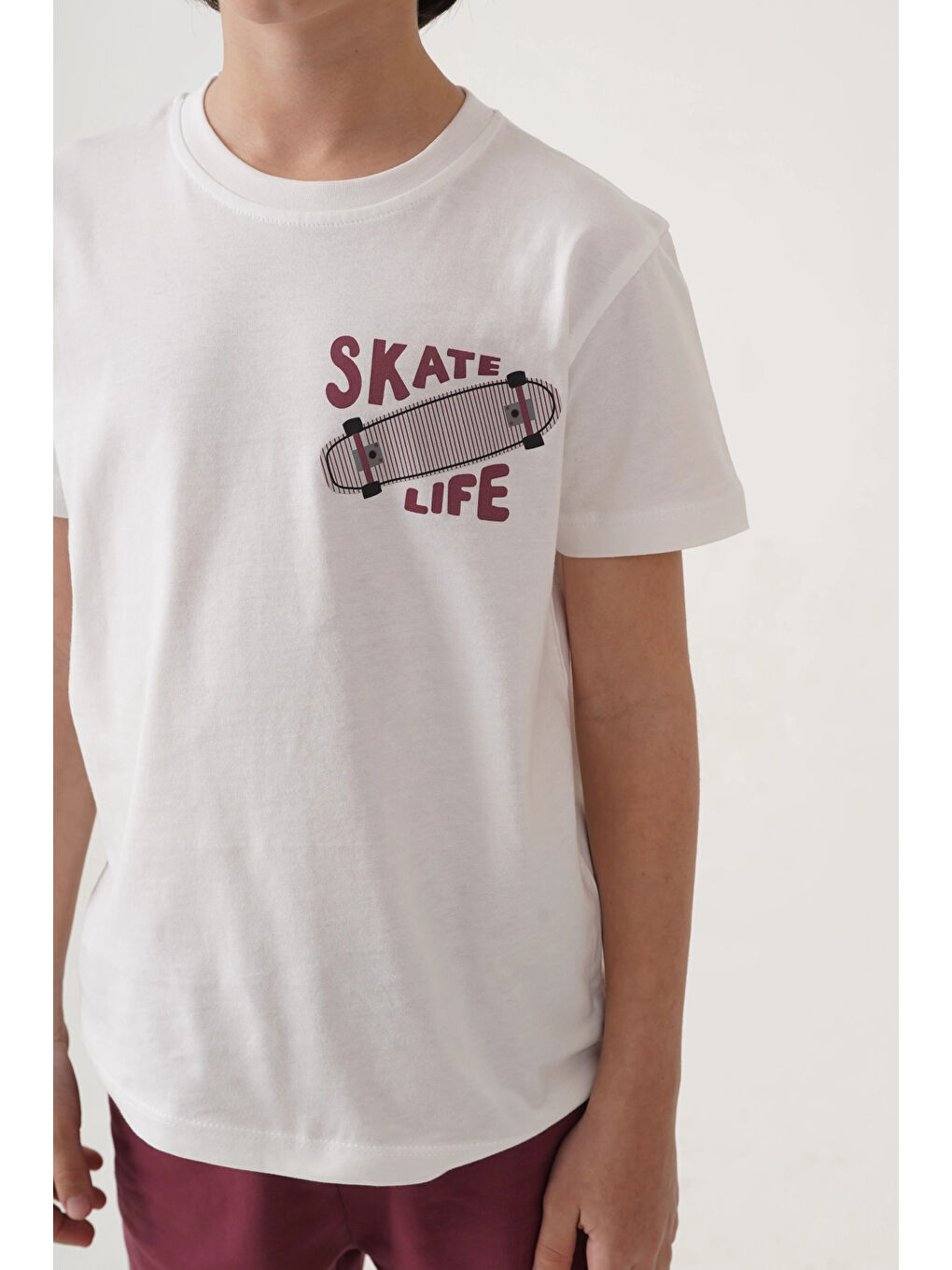 Ekru Skate Life Sırt Baskılı Erkek Çocuk Takım 50601-4