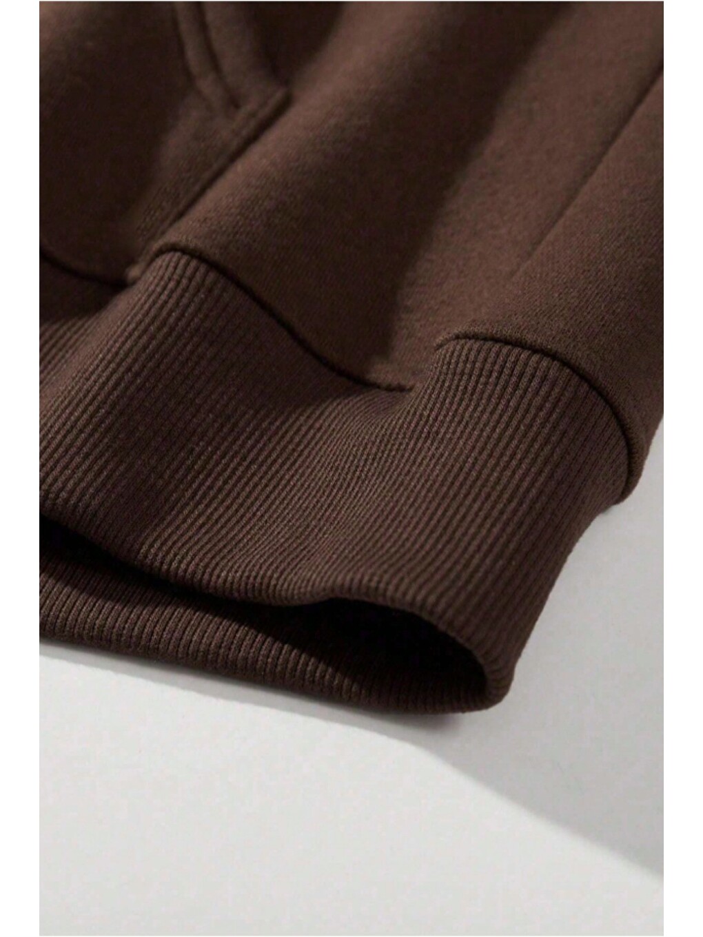 Kahverengi Regular Kapüşonlu Sweatshirt Erkek Unisex 3 İplik Şardonlu %100 Pamuk Basic Hoodie-3
