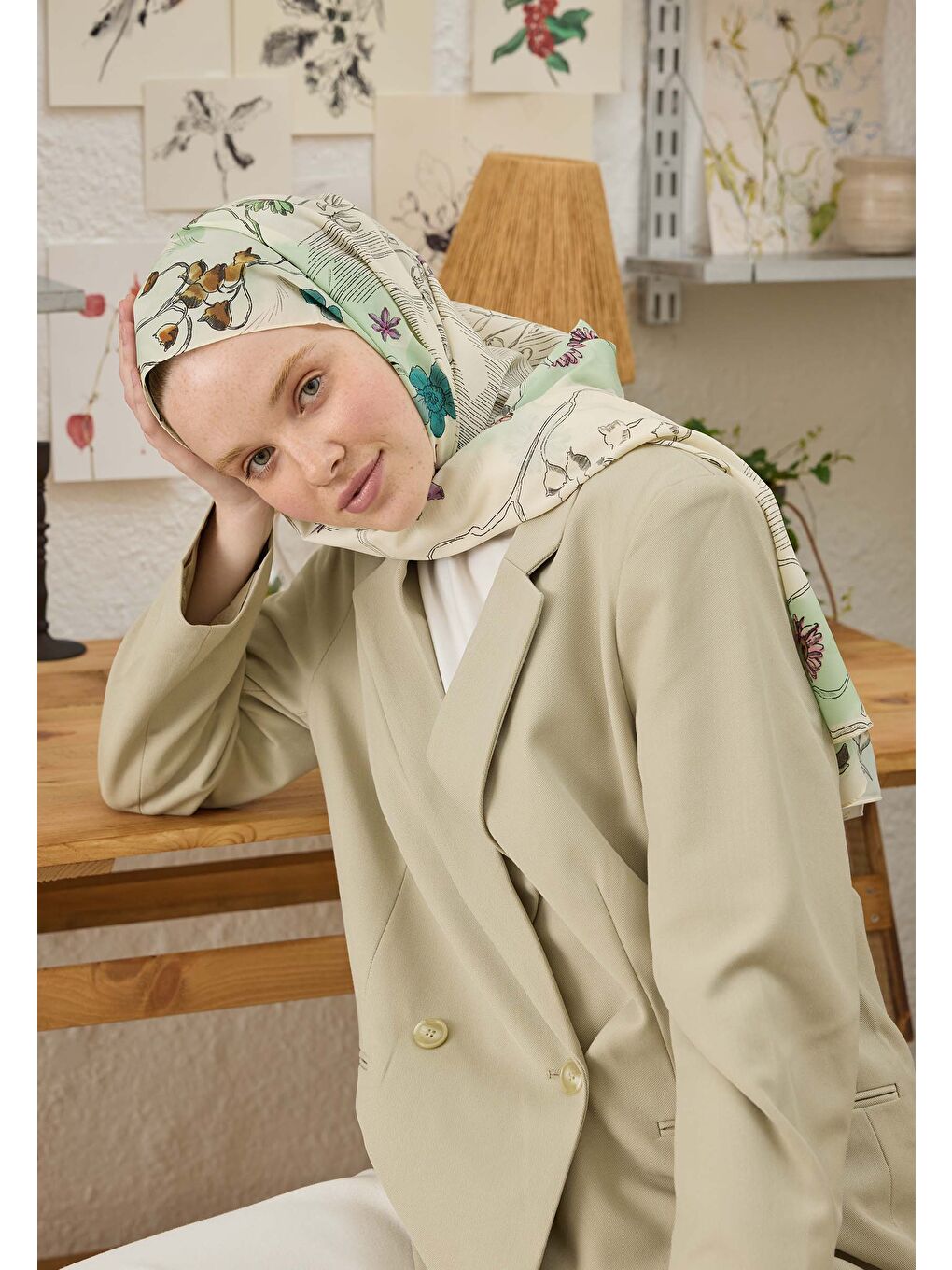 Ruth Desen Şal Soft Yeşil-1