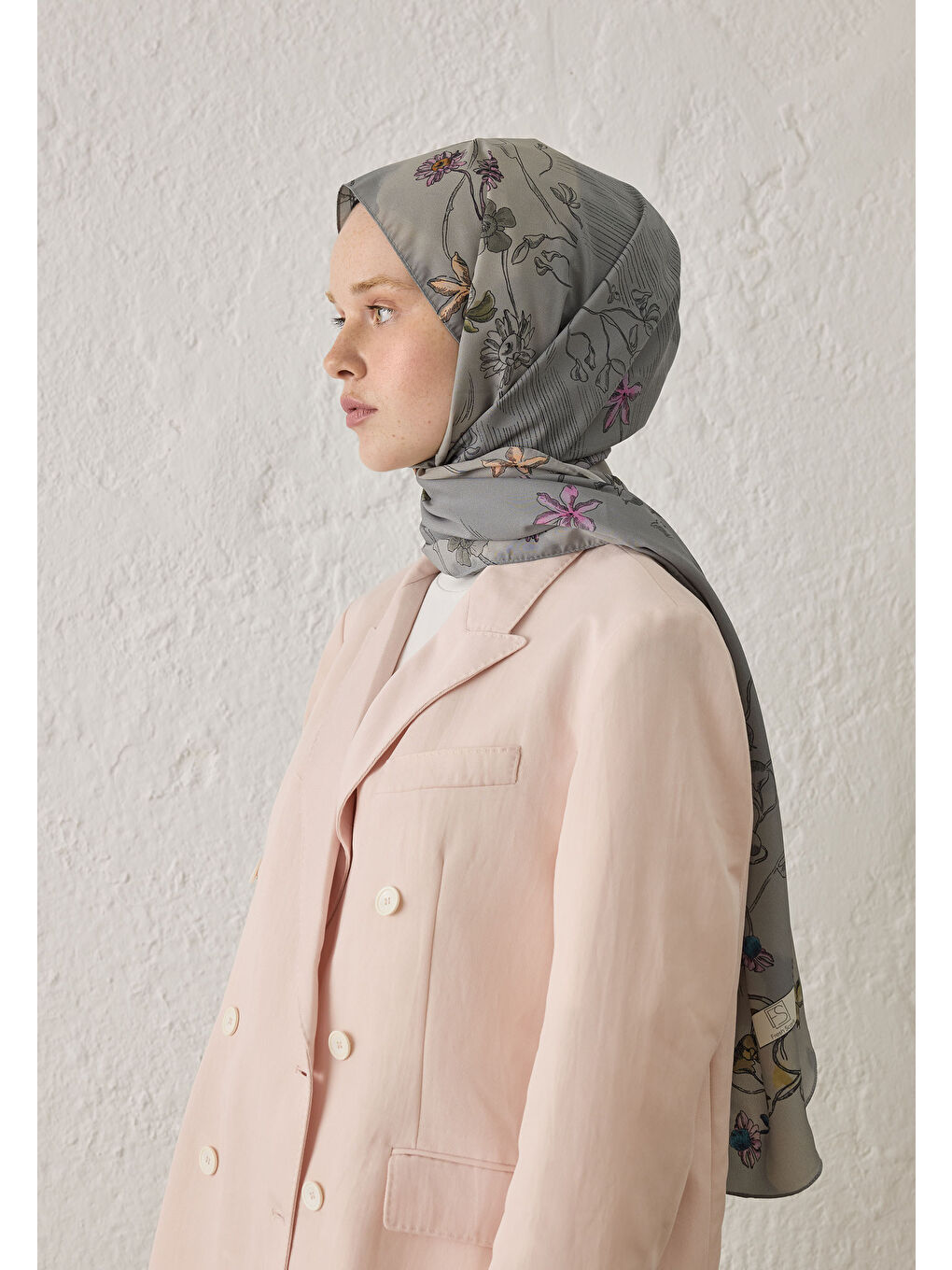 Gri Ruth Desen Şal Füme-3