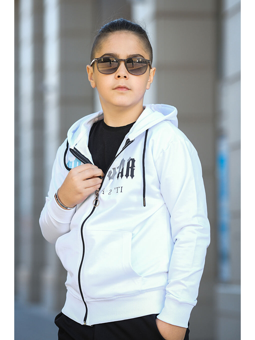 Pina Kids Beyaz Erkek Çocuk Eşofman Takımı Rap Star ESF.YY1500 - 2