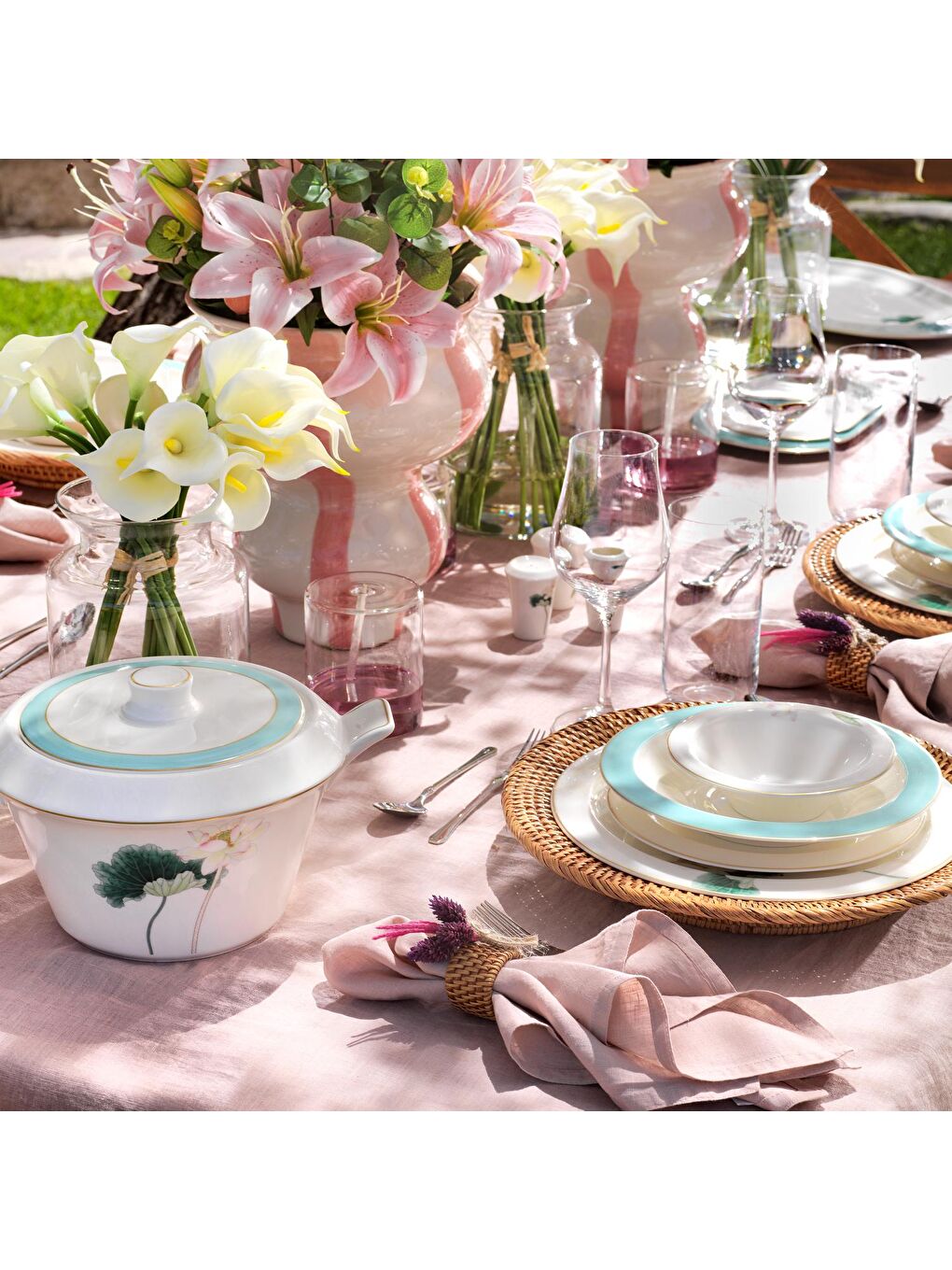 Turkuaz Tılsım Belle Yemek Takımı 60 Parça-Su Yeşili