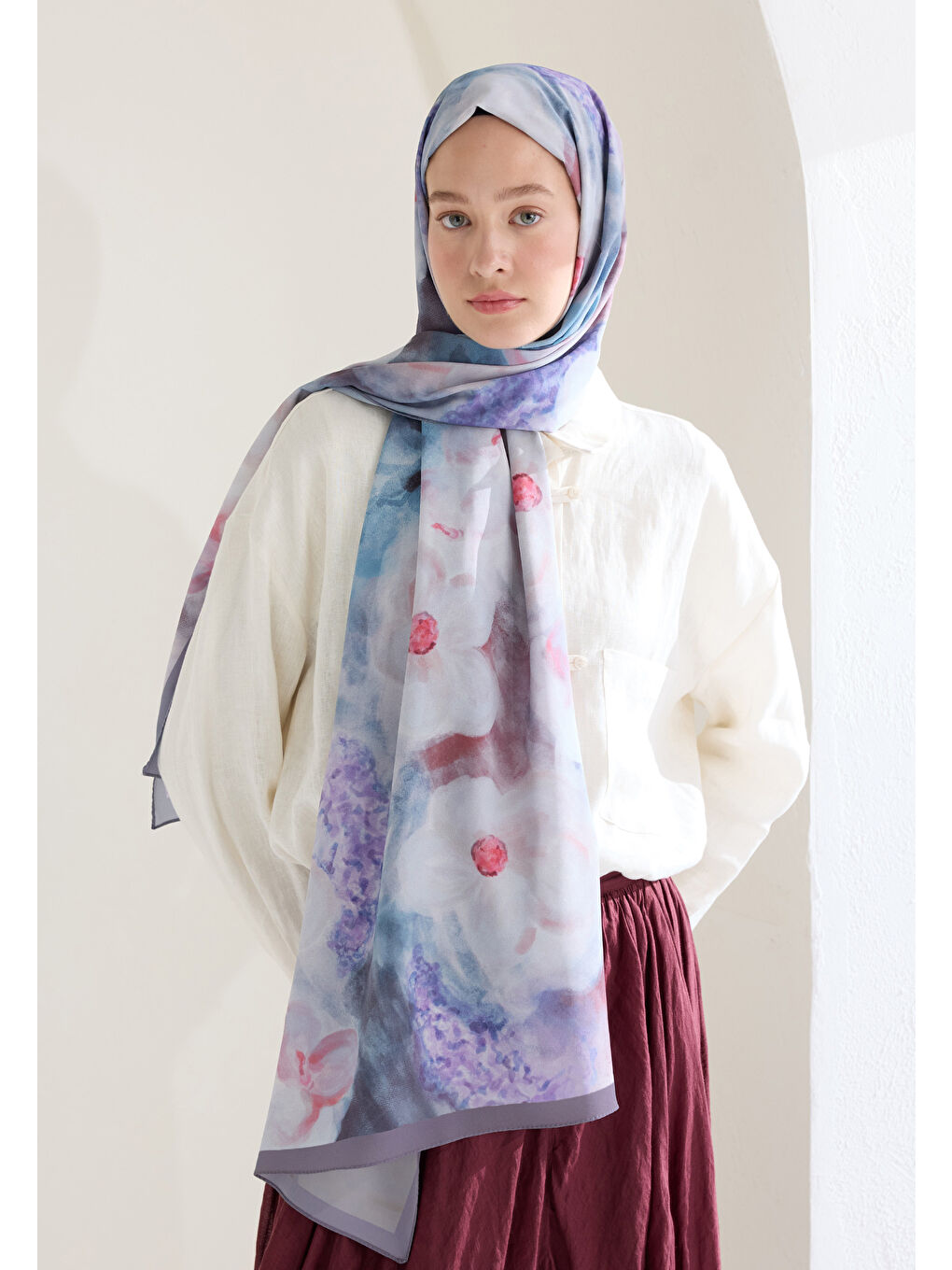 Pembe Blaır Desen Şal Gülkurusu-3