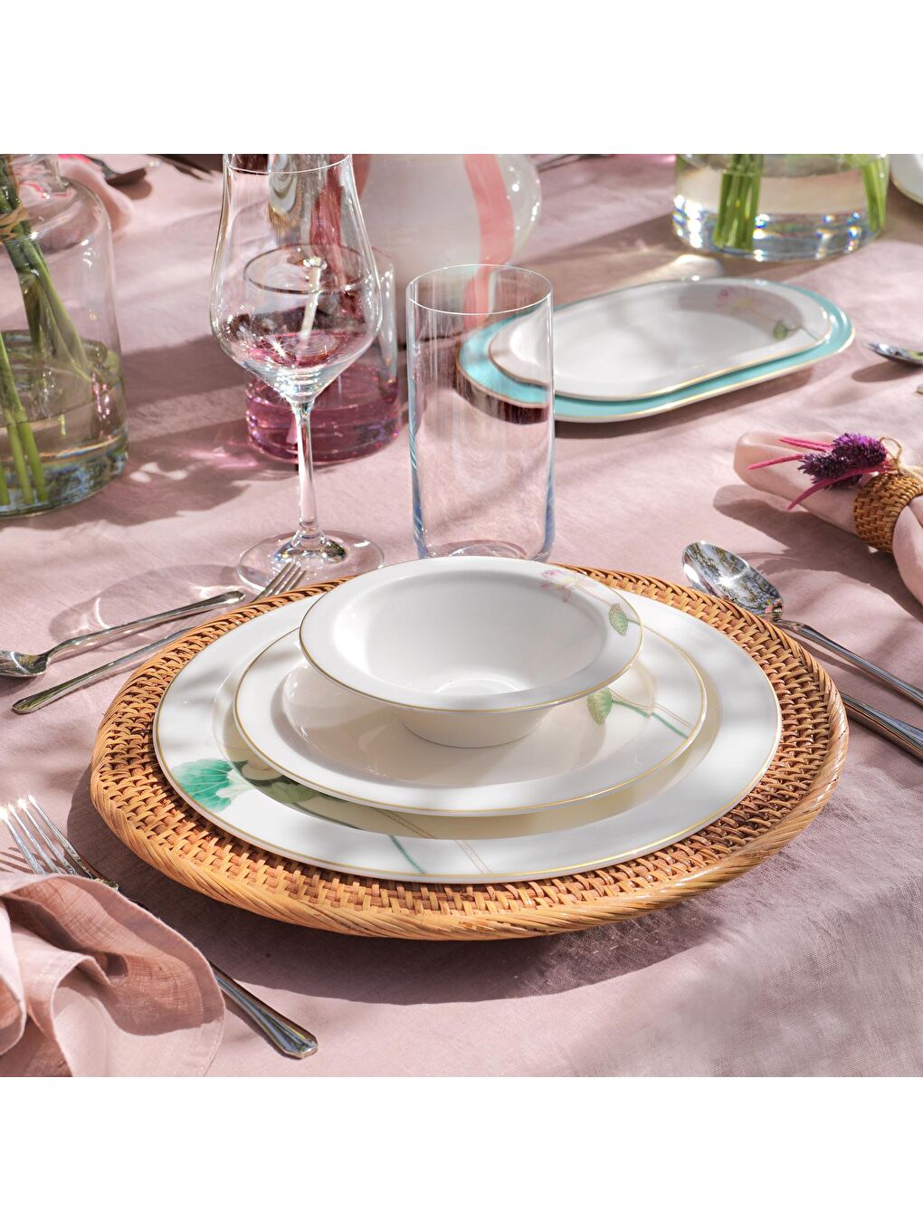 Turkuaz Tılsım Belle Yemek Takımı 60 Parça-Su Yeşili-1