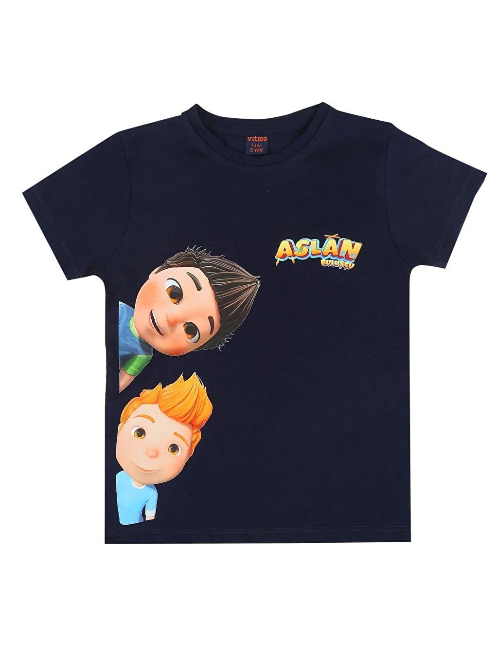 Vitmo Indigo Aslan Buluşçu Erkek Çocuk Kısa Kollu %100 Pamuklu Pijama Takımı - 1