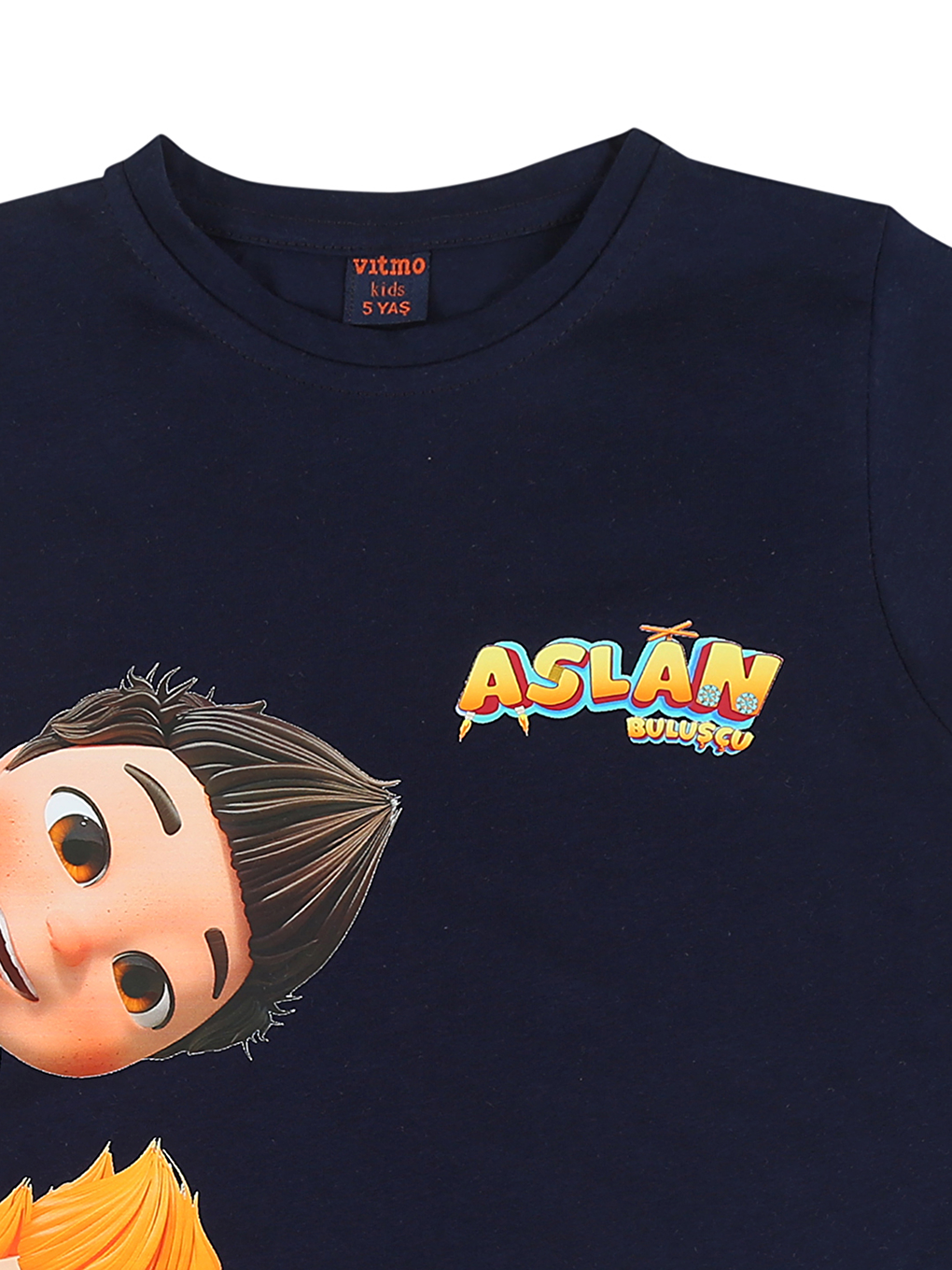 Vitmo Indigo Aslan Buluşçu Erkek Çocuk Kısa Kollu %100 Pamuklu Pijama Takımı - 5