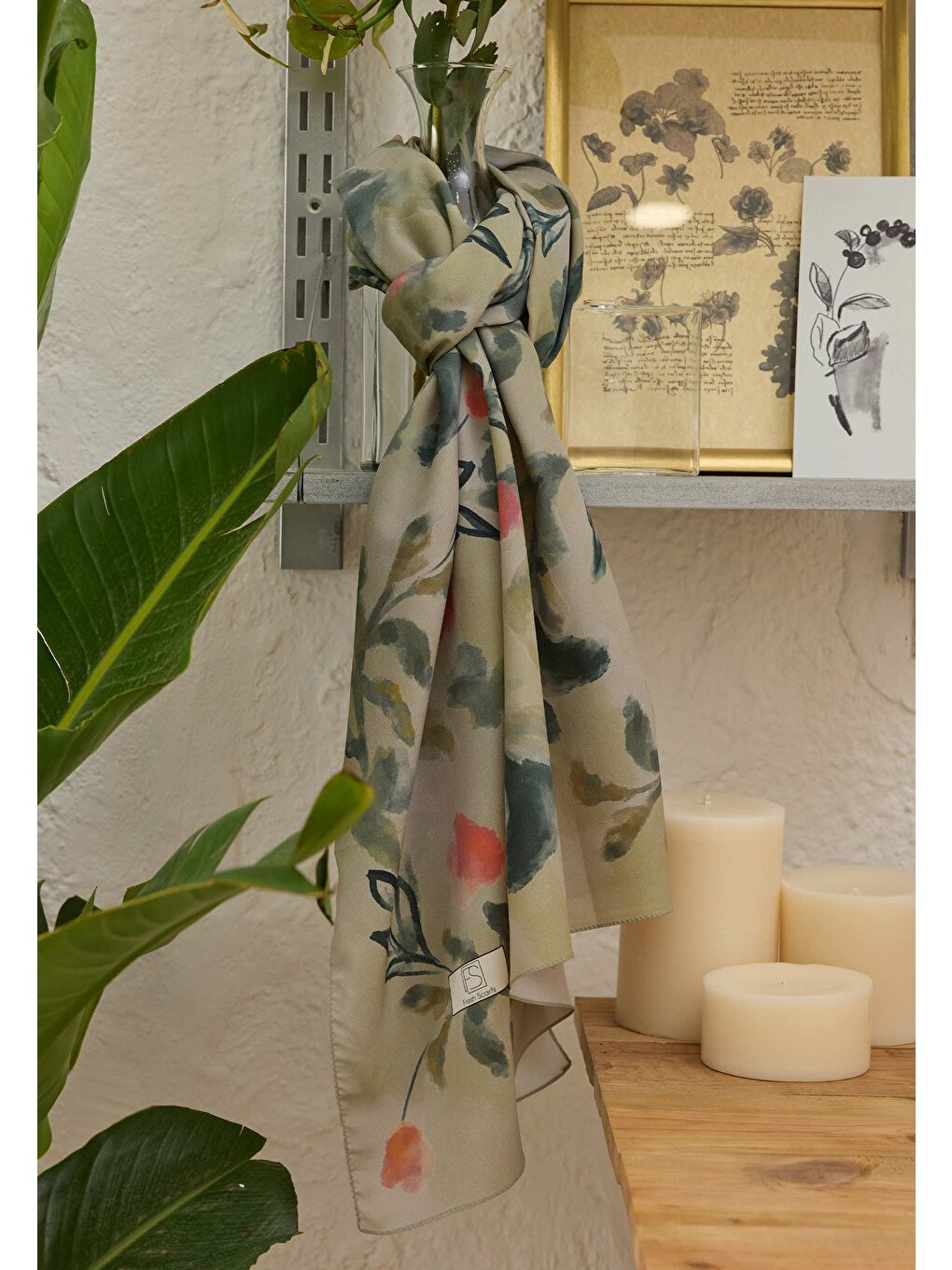 Isla Desen Şal Soft Yeşil-1