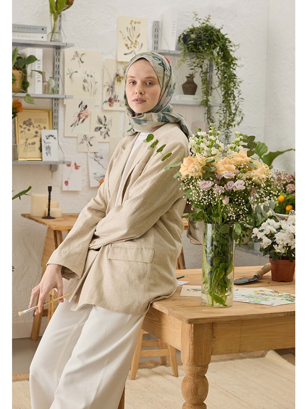 Isla Desen Şal Soft Yeşil-3