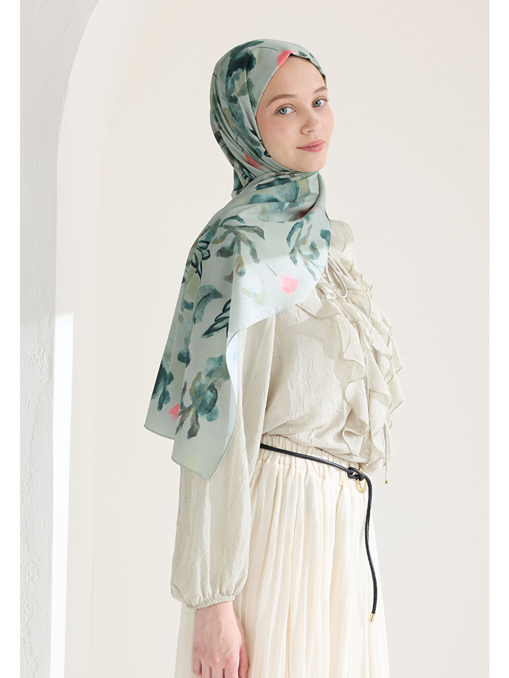 Isla Desen Şal Soft Yeşil-4