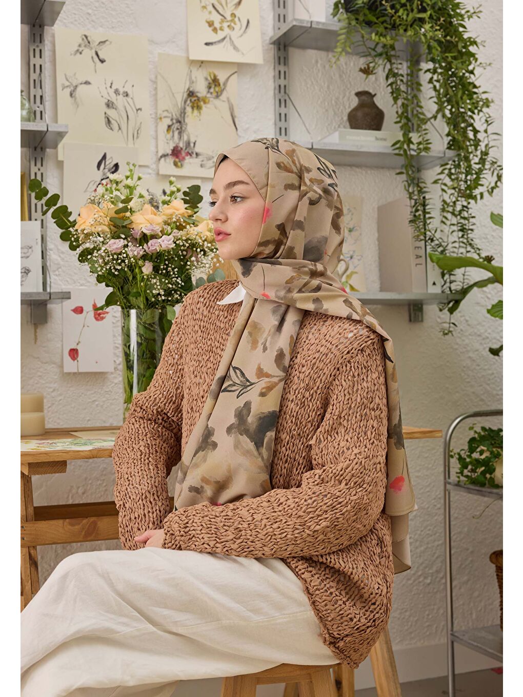 Isla Desen Şal Pembe-1