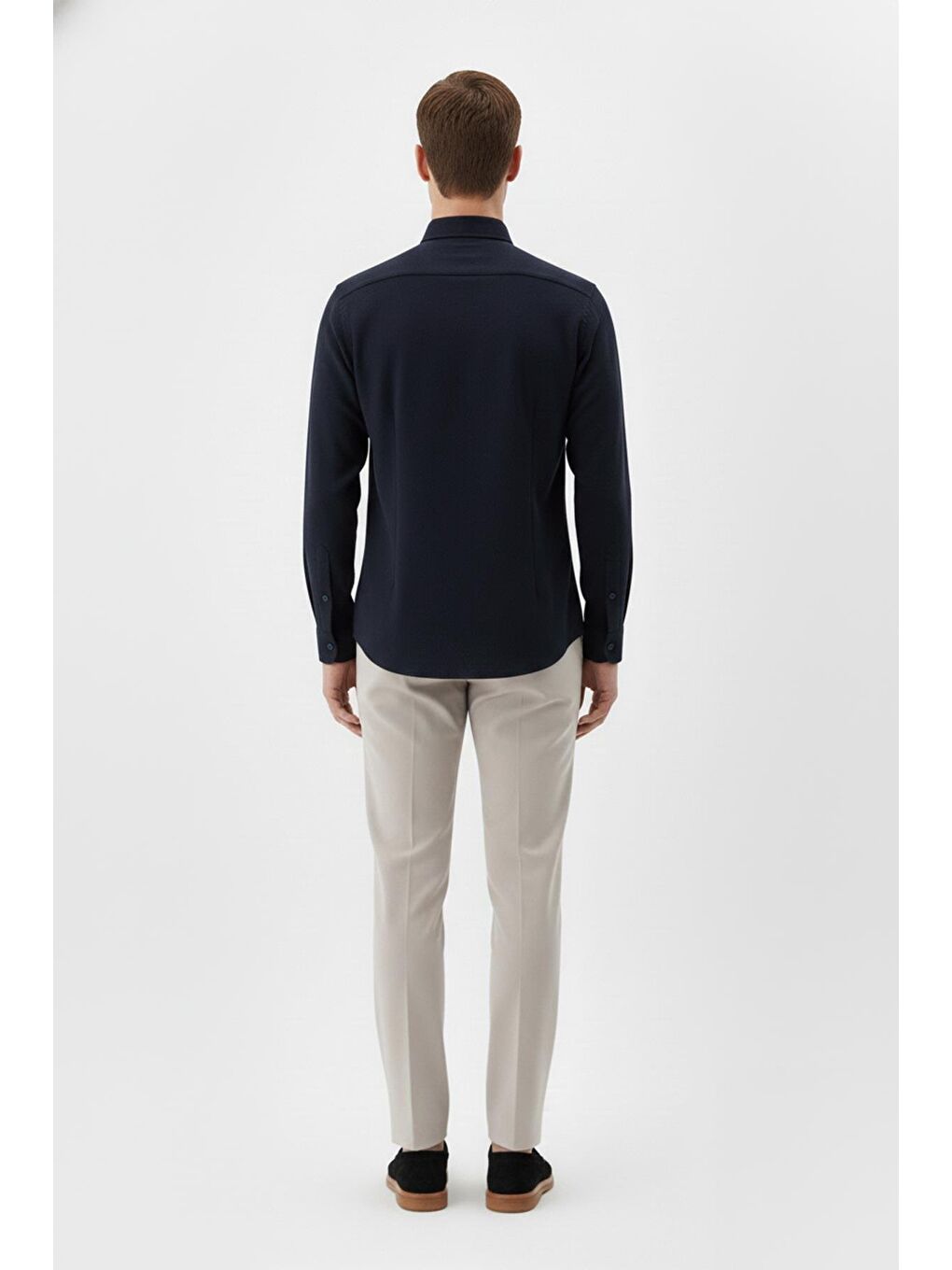 Giotelli Siyah Regular Fit %100 Keten Düğmeli Yaka Erkek Gömlek-3