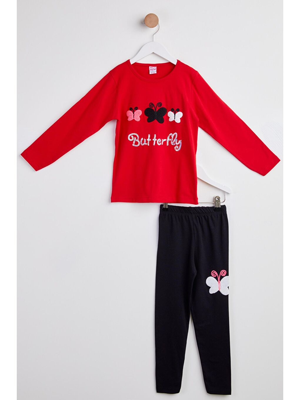 Kız Çocuk Kırmızı Nakışlı Takımı - 24252