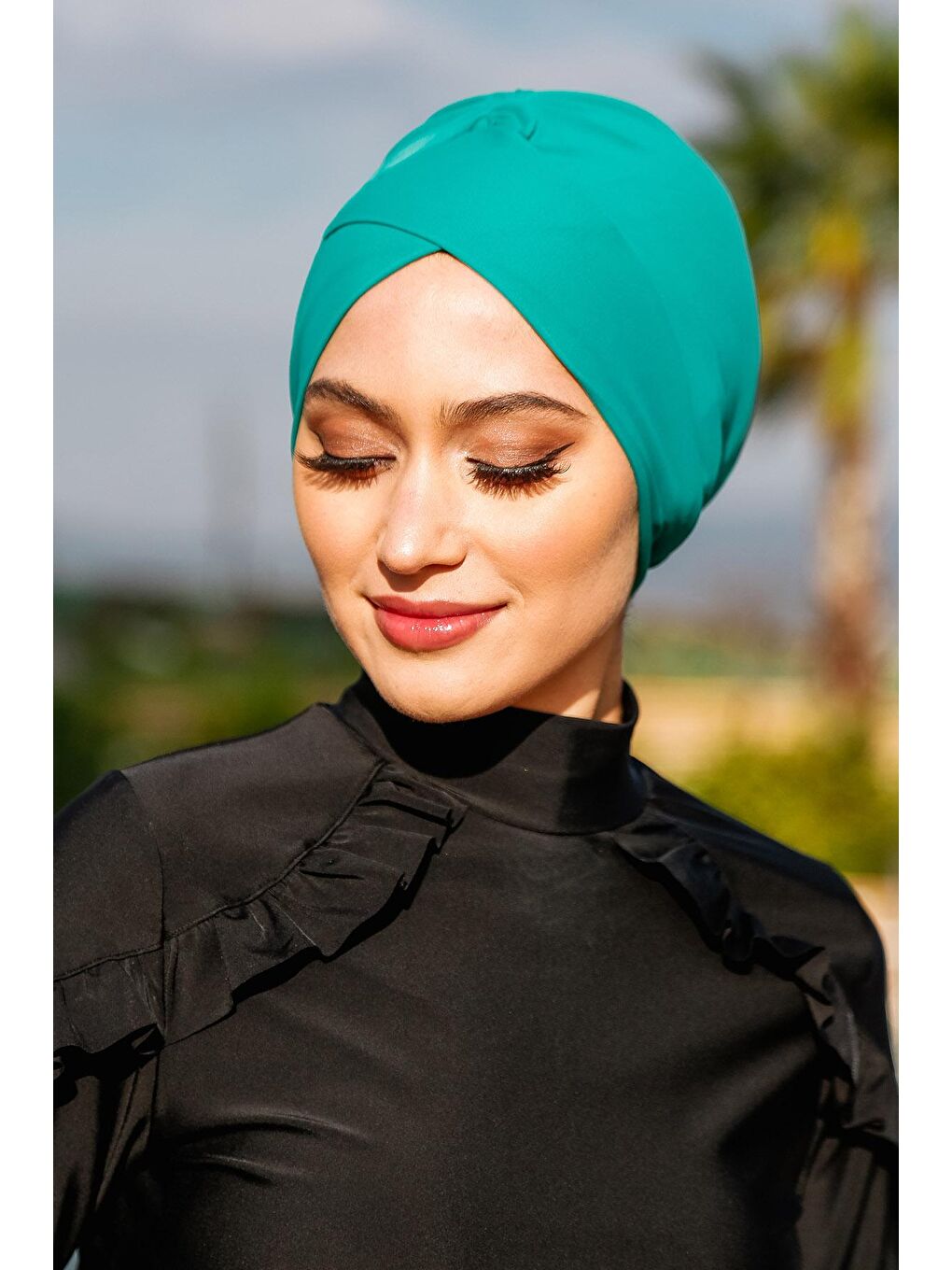 Yeşil Çapraz Deniz Havuz Mayo Bonesi ROB-18-1